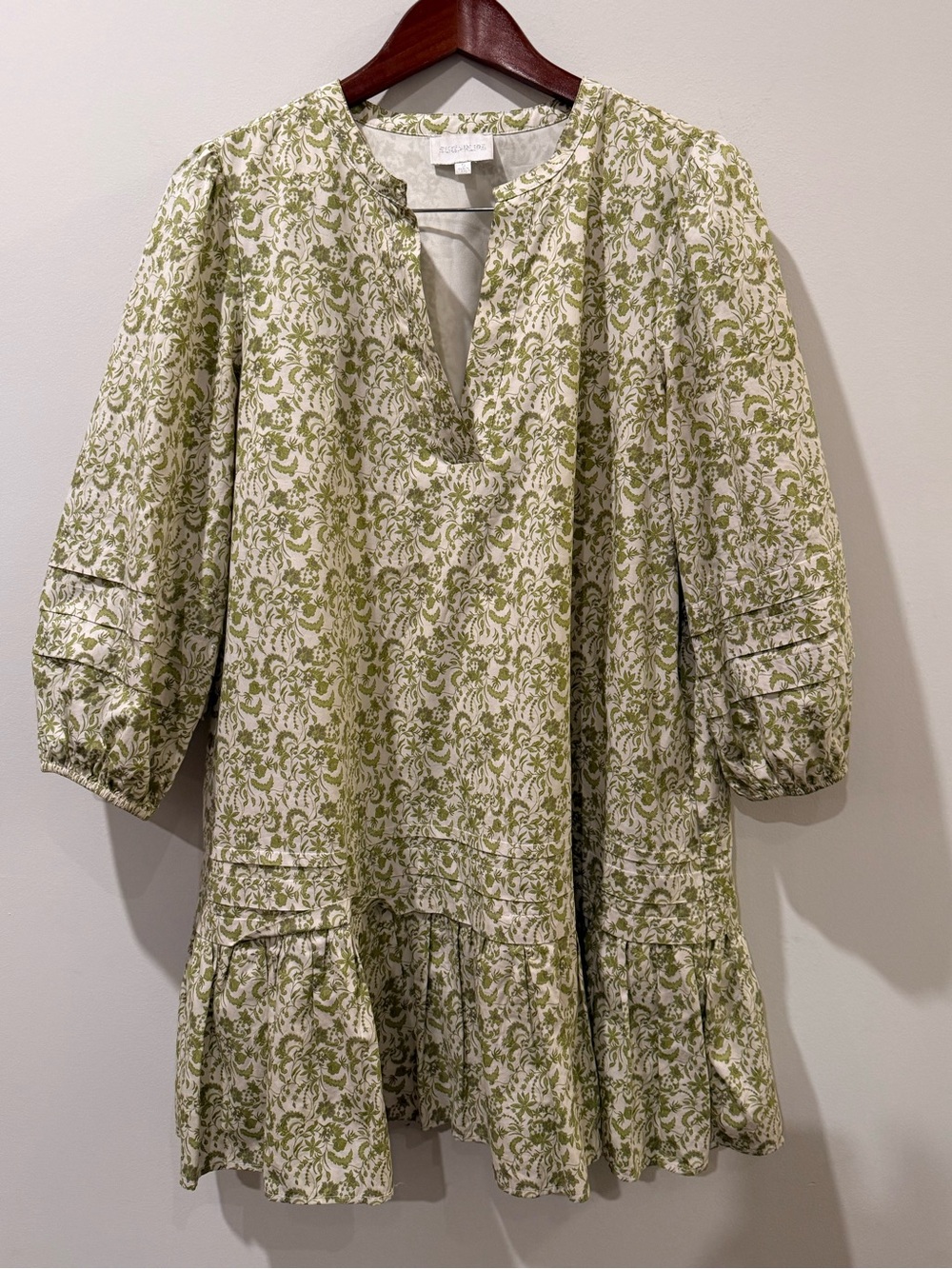Sugarlips Olive Green Floral Ruffle Dress Size S